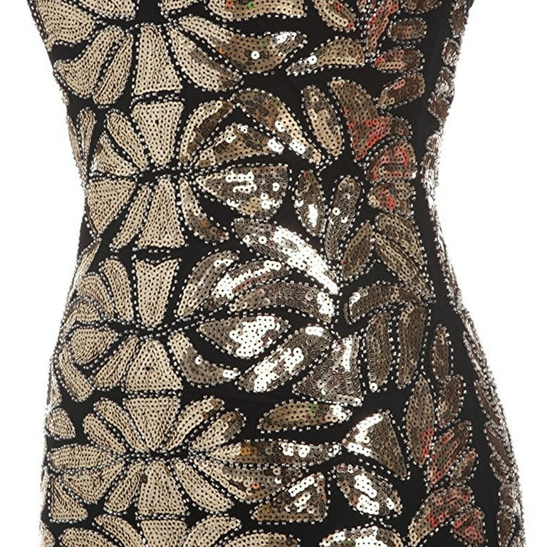 JINMGG Dresses under $10.00 Women 's 1920s Black Sequin Gatsby Maxi Long  Evening Prom Dress Plus Size Gold XL - Walmart.com