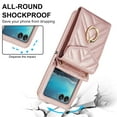 thumbnail image 4 of Crossbody Wallet Case Compatible for Motorola Razr+ 2024, RFID Blocking Card Slots, Metal Finger Ring, Premium PU Leather Lanyard Shoulder Strap Back Purse Cover Shockproof Case, Rosegold, 4 of 9
