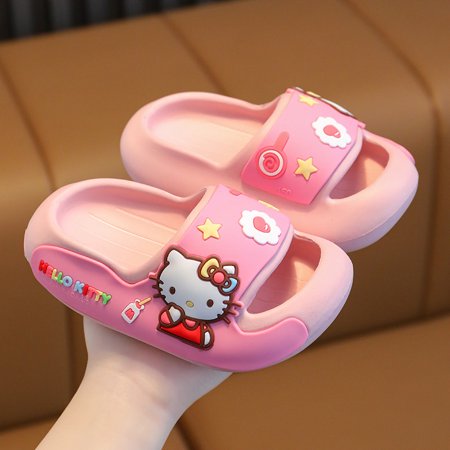 

Kawaii Sanrioed Children s Slippers Soft Bottom Cartoon Eva Material My Melody Hello Kittys Kuromi Cinnamoroll Sandals