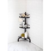 HomeZone 3 Tier Corner Shower Caddy with Adjustable Shelves - Oil Rubbed Bronze