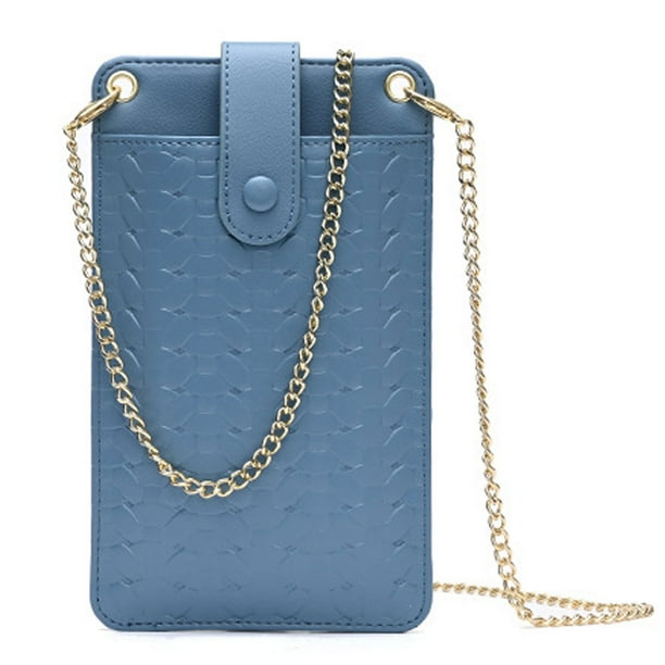 Bolso bandolera para teléfono móvil, cartera de PU, bolso de hombro, cartera con ranura para tarjeta de crédito