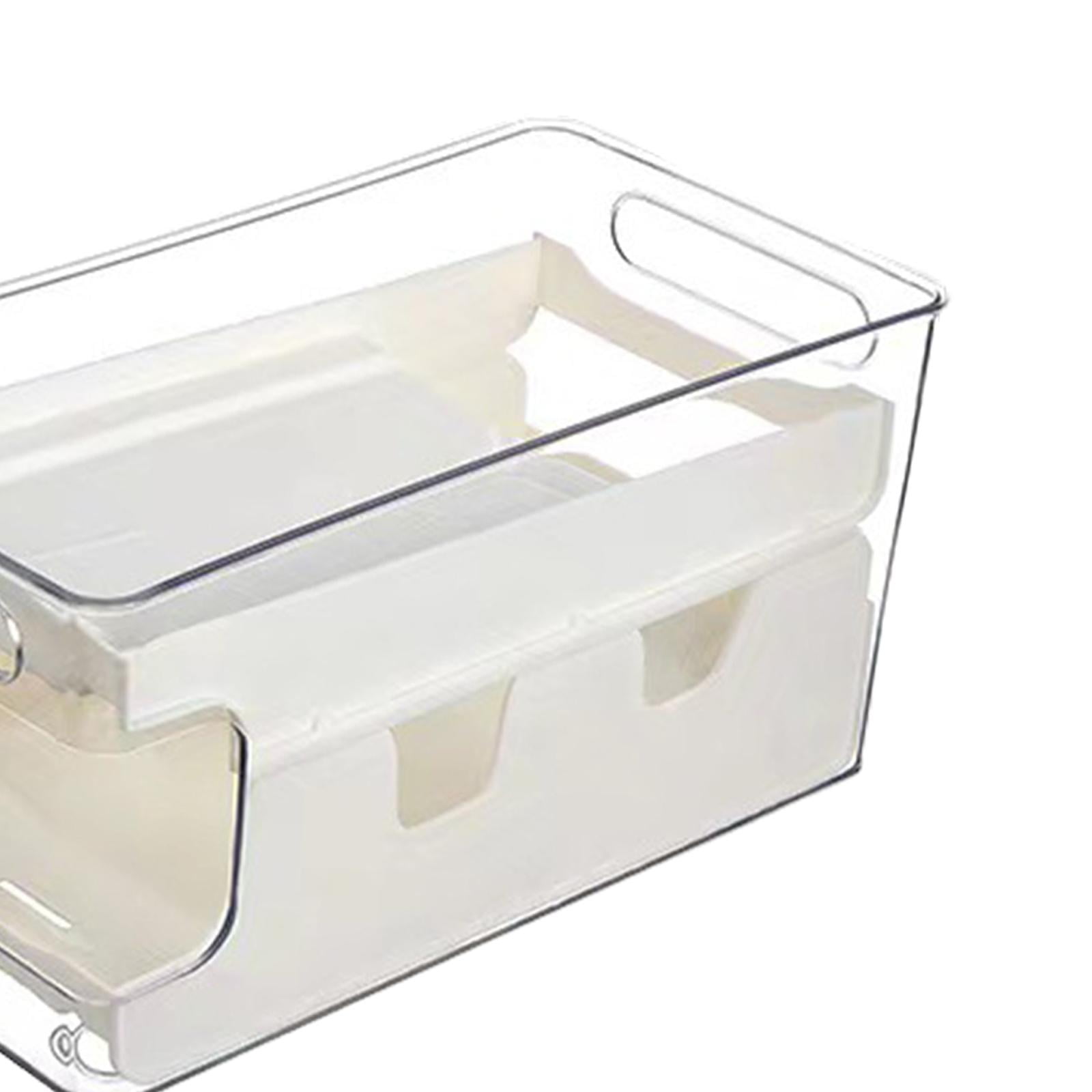 Fiocias Household Fridge Organizer Organization Storage Bins for Cabinet Cupboard Drawer White