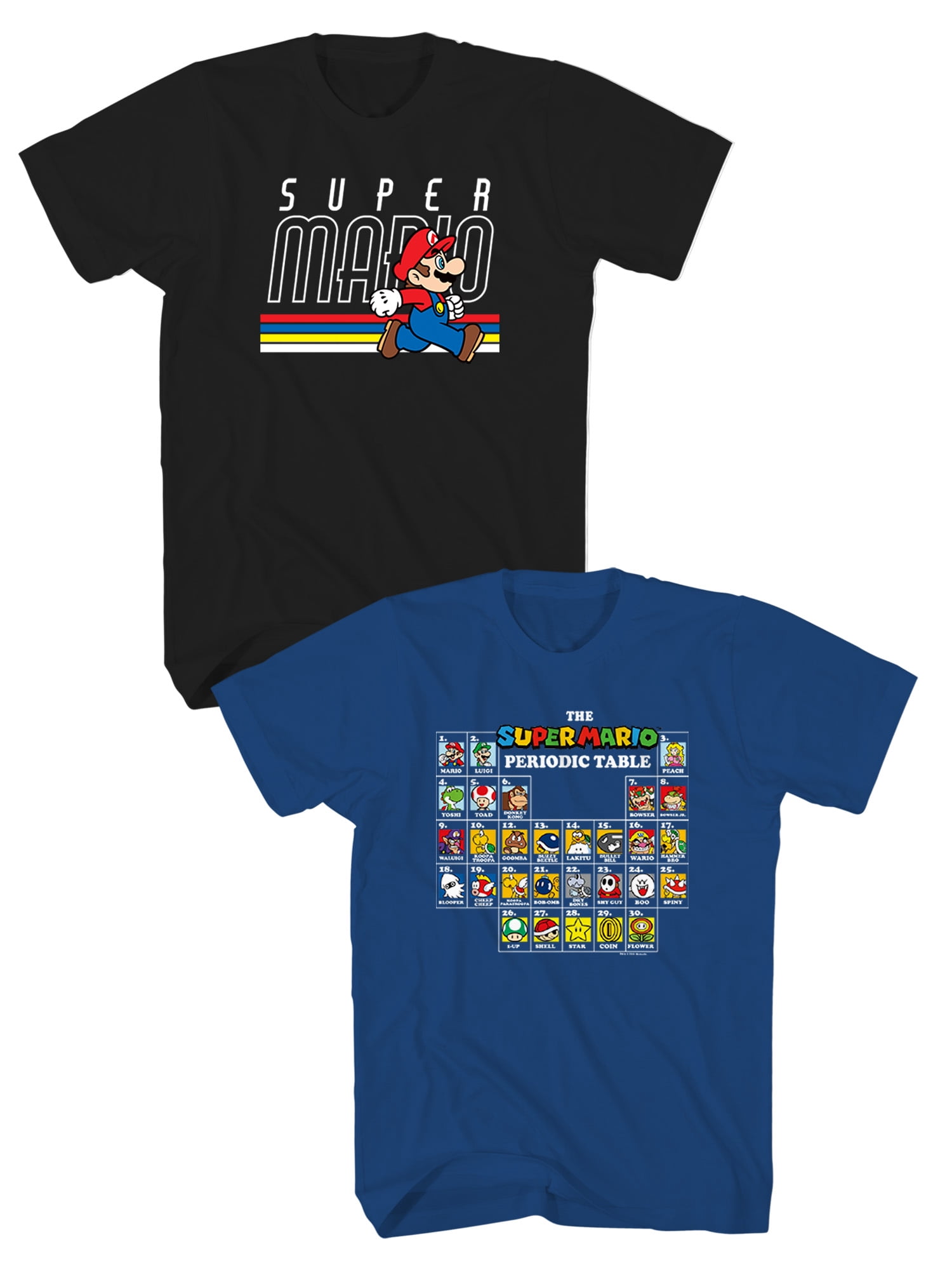 Super Mario Bros Bundle Pack Short Sleeve Graphic Tee, 2-Pack