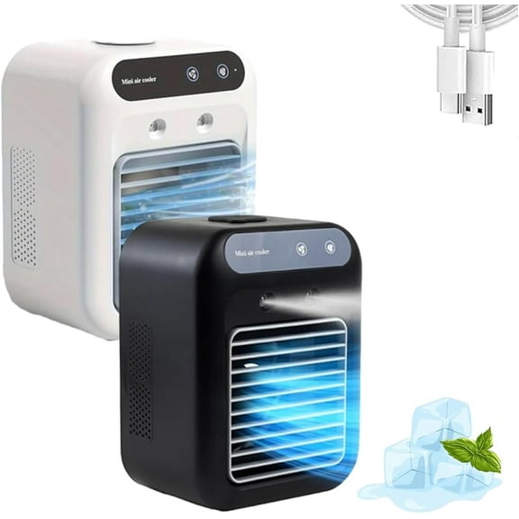 Portable 3 in 1 Air Cooler 500mL Tank Quiet Operation Fast Cooling Anywhere