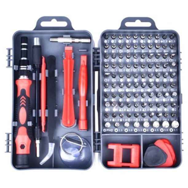Juego de Destornilladores Herramienta de Apertura de Teléfono Reparación de Puntas de Destornillador con Extensión de Mango, Rojo 115 Unids / set Kearding EL5371-02B