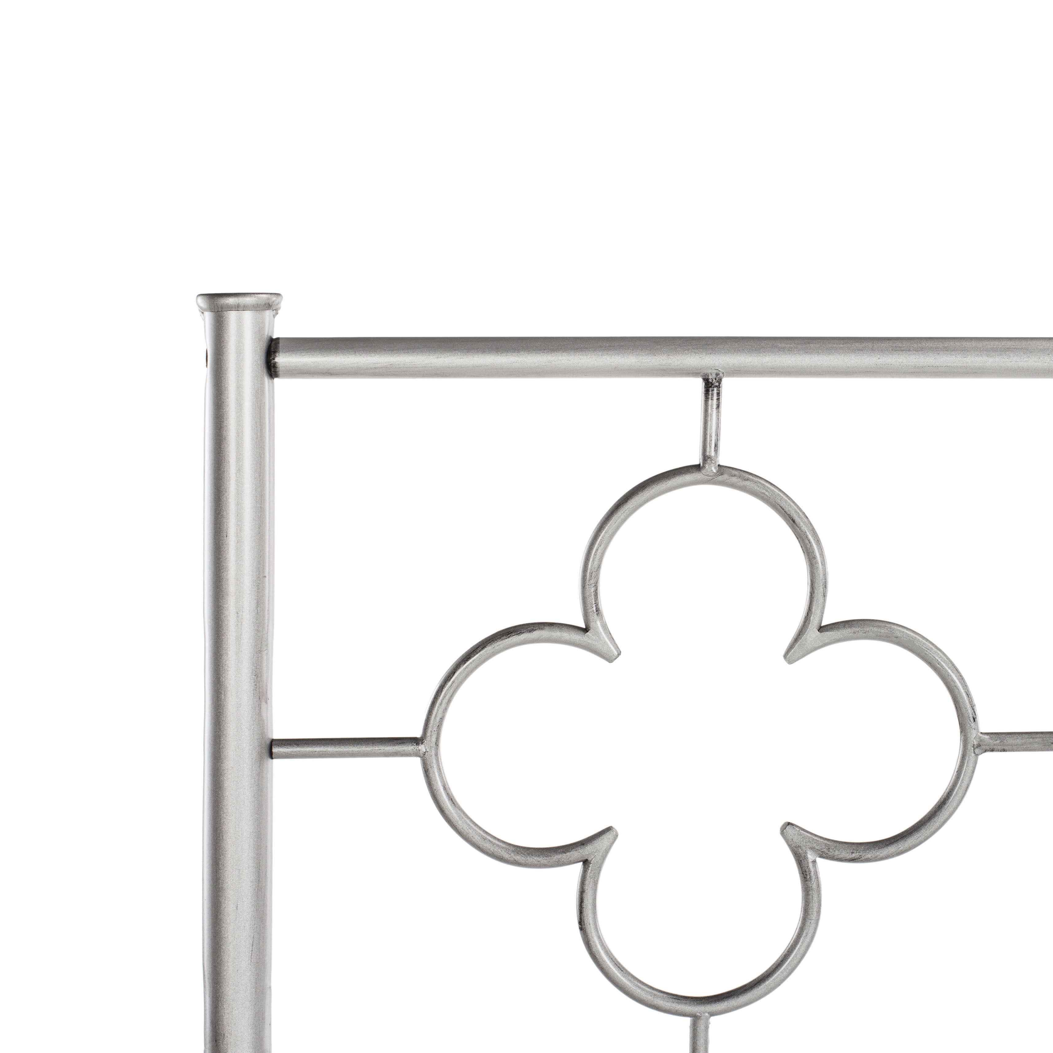 SAFAVIEH Morris Geometric Glam Lattice Metal Headboard, Queen, Antique Silver