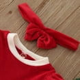 thumbnail image 7 of DHFJKG Newborn Baby Girls Christmas Romper Dress Fuzzy Trim Long Sleeve Star Sequin Bodysuits With Headband Outfits For Xmas Holiday 2 Piece Sets Lovely Onesies, 7 of 7