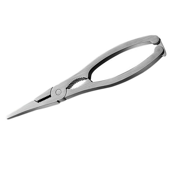 OUNONA Stainless Steel Crab Leg Scissors for Eating Seafood Ergonomic Handle Compact Size Silver