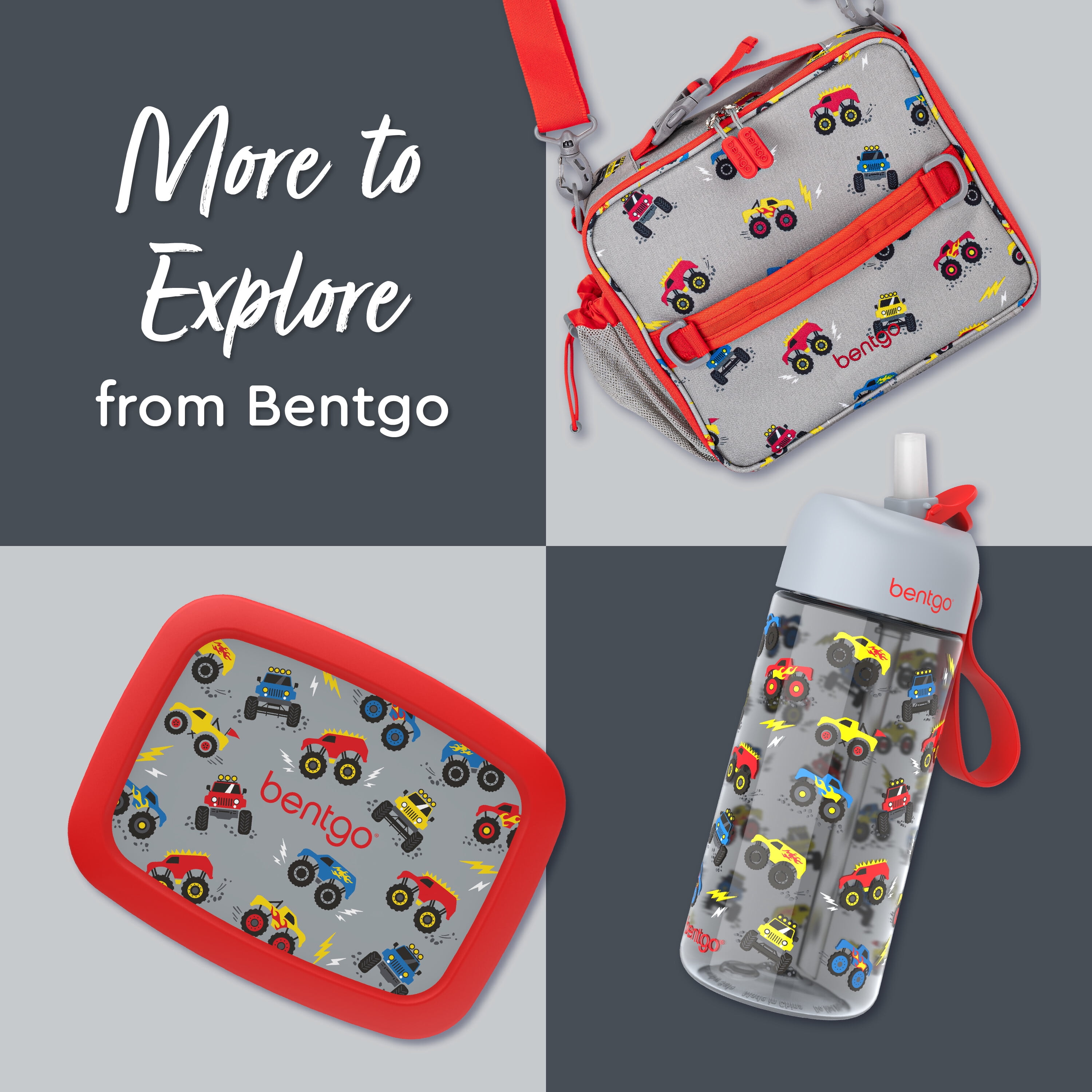 Bentgo Kids Water Bottle (2-Pack) - Trucks