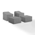 thumbnail image 2 of Patio Furniture Covers - 4 Piece Vinyl Set - Armchairs & Ottomans - Washable, Weather Resistant Gray Covers, 2 of 7