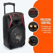 Curuk 8 Wireless Bluetooth Party Speaker, 1000W Peak Power Portable PA System with Heavy Bass Subwoofer, LED Lights, FM Radio, Remote & USB Rechargeable