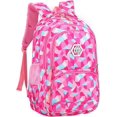 thumbnail image 1 of Mochila escolar con estampado geométrico para niña, primaria, secundaria, universitaria (2# rosa, 19 L), 1 of 5