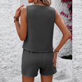 thumbnail image 4 of ZZwxWA Women's 2 Piece Summer Cozy Knit Set Ribbed Sleeveless Tank Top Soft Matching Shorts Beach Vacation Outfits Womens Workout Athletic Suits 50% Off Clear, 4 of 7