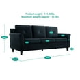 thumbnail image 5 of Home Imports Emporium Raelynn Modern Button Tufted Sofa Black;Microfiber, 5 of 21