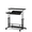 Black, variant on Manual Height Adjustable Standing Desk, Oak Three-Panel Tiltable Desktop Desk with Built-in Charging Station, Lockable Caster Wheels for Home Office Studio Classroom