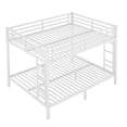 thumbnail image 2 of URTR Queen over Queen Metal Bunk Bed, Space-Saving Heavy Duty Frame with Noise Reduction, Side Ladders, Under-Bed Storage, No Box Spring Needed, White, 2 of 8