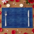 thumbnail image 2 of Valentine's Day Placemats Set of 6, Blue Heart Place Mats Blue Denim Farmhouse Tablemats Placemat Table Decoration for Kitchen Table Dinner Wedding Party Home Decor Indoor Outdoor 13x19 Inch, 2 of 9