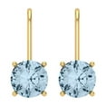 thumbnail image 3 of Clara Pucci 3Ct Natural Sky Blue Topaz Round Cut VVS1 Lever Back Drop Dangle 14k Solid hypoallergenic Gold Designer Earrings For December, 3 of 7