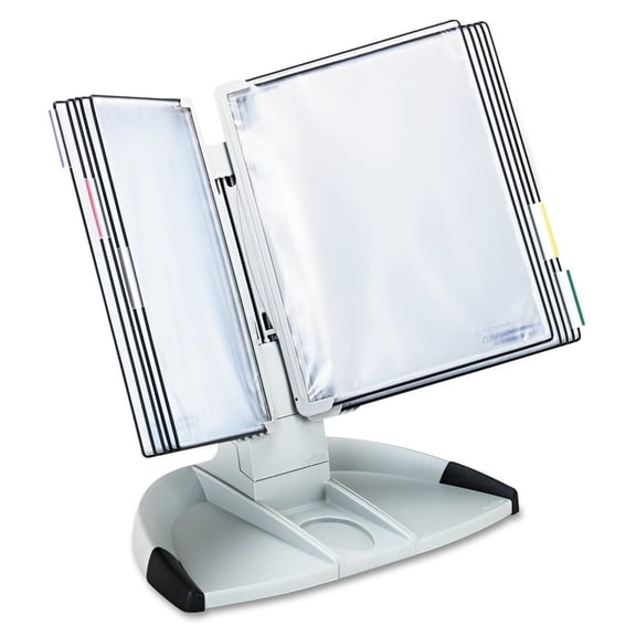 Djois® Modular Desktop Reference and Display System, 10 Pockets, Gray (TD271)