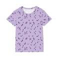 thumbnail image 4 of Cethrio Girls Summer Outfit Sets, Short Sleeve Soft Fashion Casual Girls' 2 Piece Sets Purple Size 10-12, 4 of 8