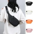 thumbnail image 1 of Mochila polivalente | Bolsa de pecho cruzada de gran capacidad para senderismo, viajes, festivales | Correa ajustable, tela ligera | Blanco, Naranja, Rosa | 13"x5,5"x3,5", 0,57lb | Unisex Casual, 1 of 8