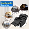 thumbnail image 3 of Manual Rocker Recliner chair, Leather Reclining Sofa chair with Overstuffed Arm &Cup Holder for Living Room, Black, 3 of 7