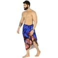 thumbnail image 3 of LA LEELA Men's Pareo Halloween Costumes Scary Pumpkin Swim Trunks Swimwear Cover Up Beach Wrap Summer Sarong for Men One Size Haunted Tree, Night Blue, 3 of 6
