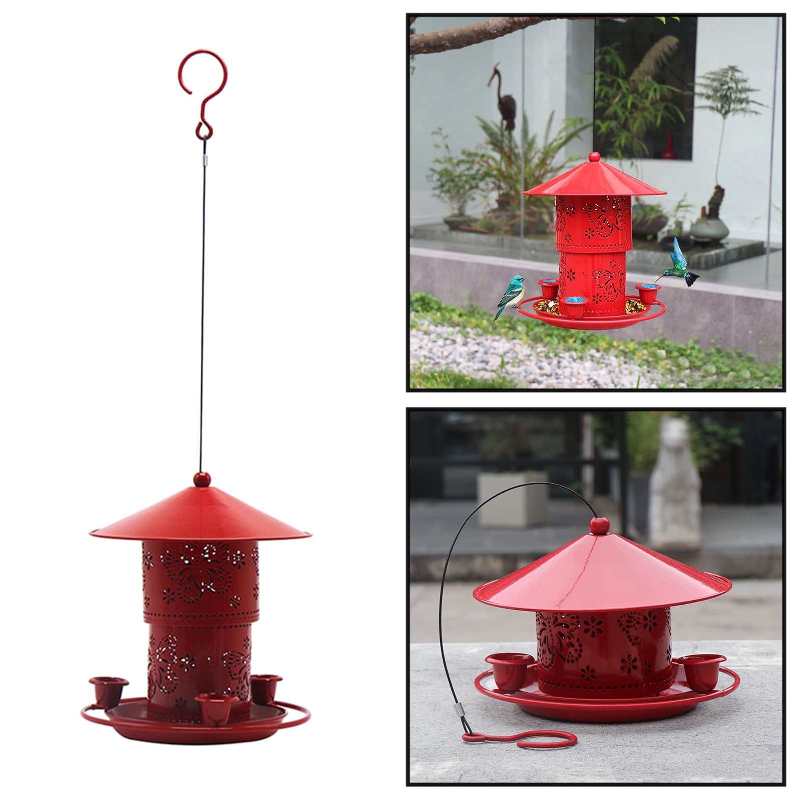 Beautiful Bird Feeder Outdoor Garden Yard Hummingbird Treat Water Feeder Outdoor Beautiful Lantern-shape Decorations