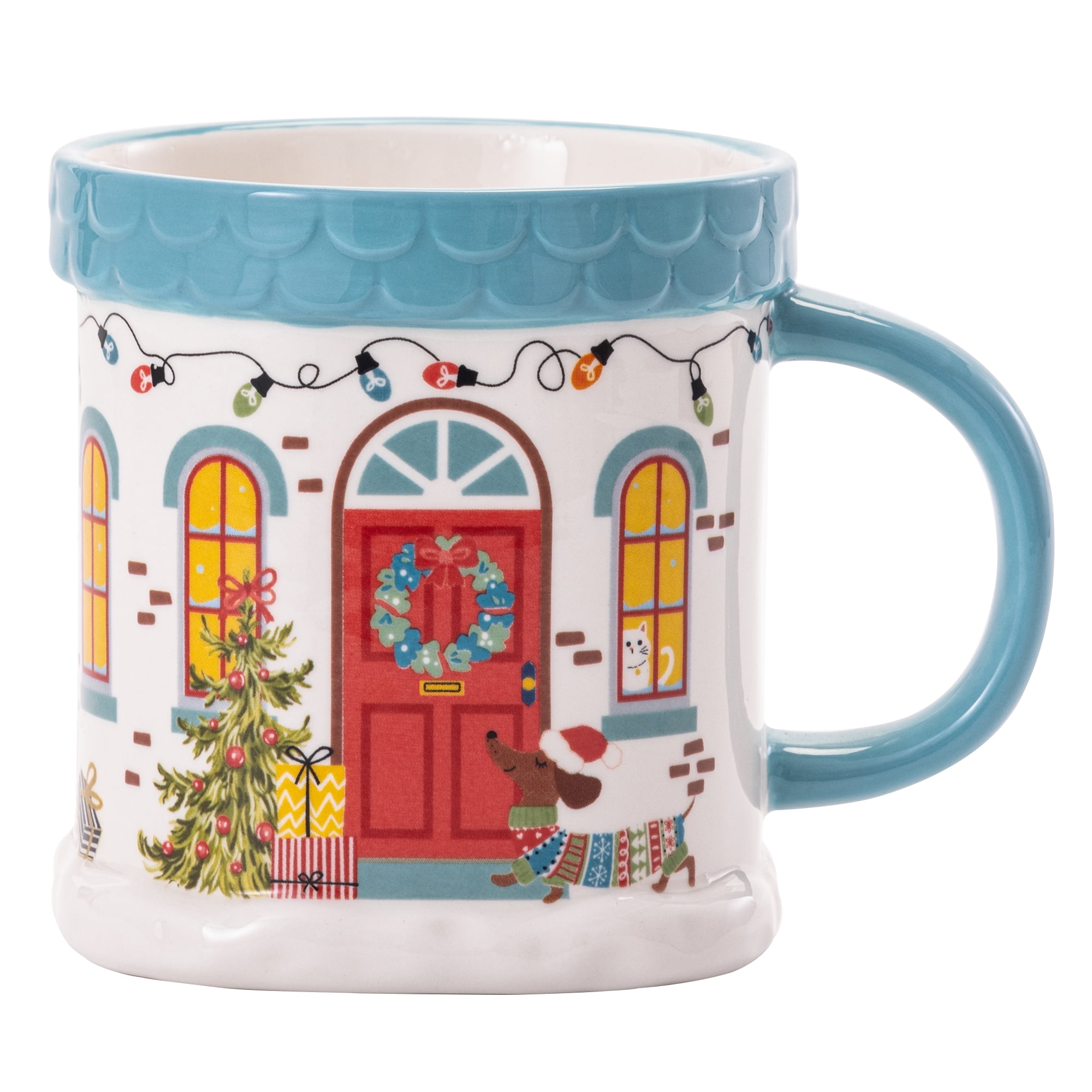 Holiday Time Tasse en céramique en forme de maison, 17,5 oz, 1 pièce Tasse, céramique