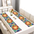 thumbnail image 2 of Colorful Tie Dye Mandala Pattern Summer Placemats Table Placemats Set Of 6-Linen Kitchen Washable Placemats Table Mats 11.8"x17.7" Non-Slip Heat Resistant, 2 of 5