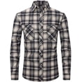 thumbnail image 1 of Camisa informal a cuadros para hombre, estilo formal, de negocios, de corte entallado y con bolsillos para uso social en la calle, 1 of 4