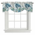 thumbnail image 2 of Blue Teal Turtle Coastal Tie Up Valances Curtain, Adjustable Kitchen Summer Beach Ocean Nautical Coral Valances for Windows Decor, Rod Pocket Short Curtains Set for Bedroom/Bathroom, 42"x18", 2 of 9
