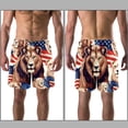thumbnail image 3 of luoweisi Men's Beach Shorts Quick Dry Swim Trunks with Mesh Lining American Flag and Animals M, 3 of 5