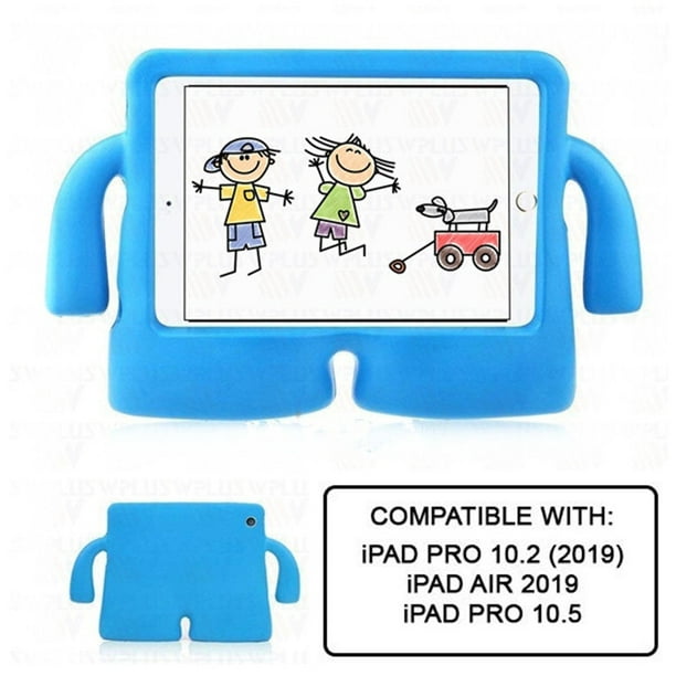 [PST] iPad 10.2" / iPad Air 3 / iPad Pro 10.5" Enfant Cas, 3D Silicone Enfants Enfants Protection Stand Cas de Couverture