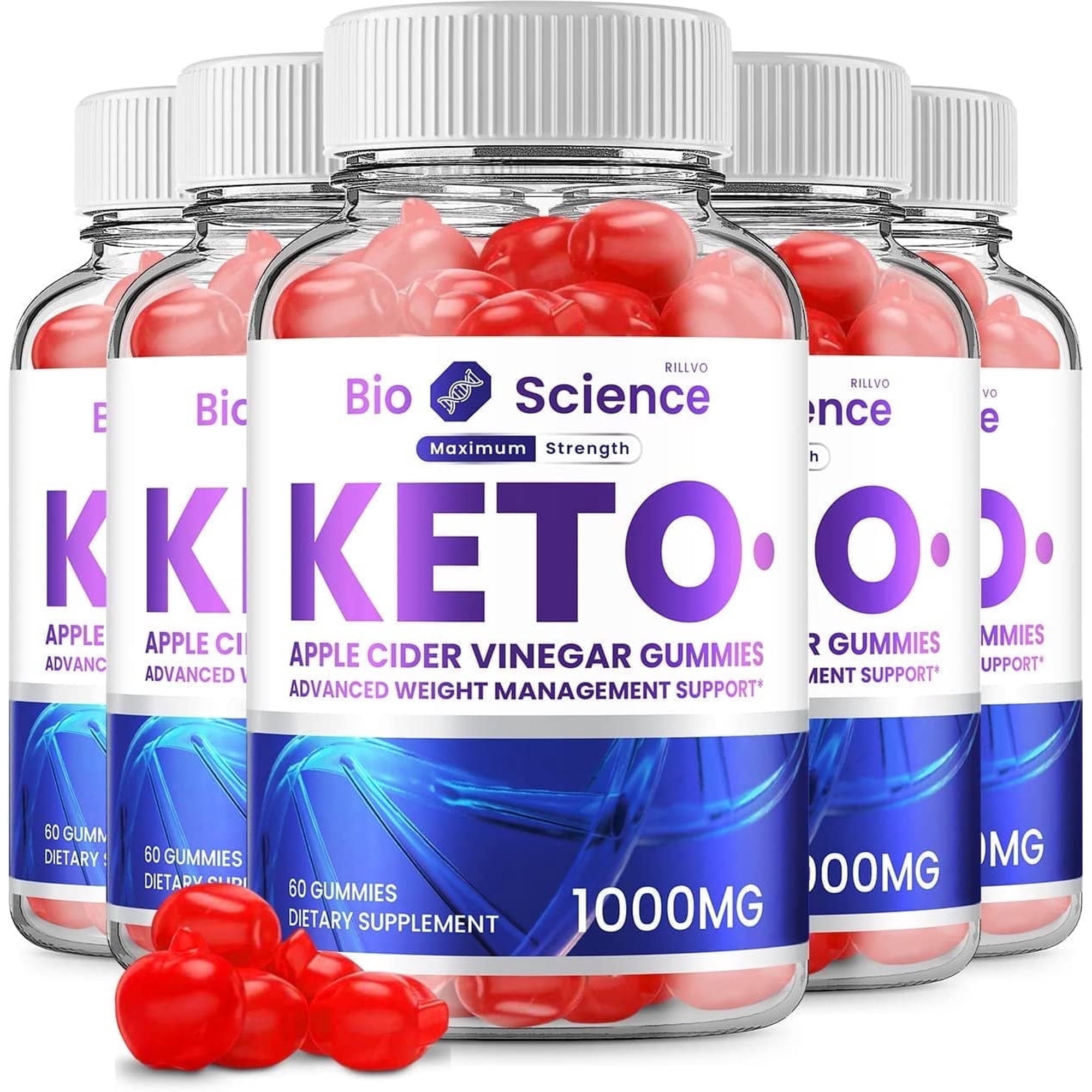 5 Pack Bio Science Keto ACV Gummies BioScience Advanced Formula Apple Cider Vinegar Keto Gummies 300 Gummies