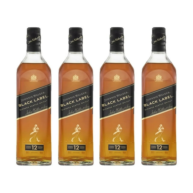 Pack de 4 Whisky Johnnie Walker Blend Black Label 1 L Johnnie Walker Blend Black Label