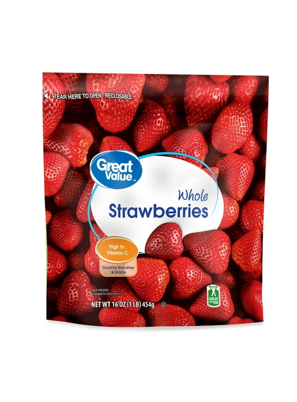 Great Value Whole Strawberries, Frozen, 16 oz