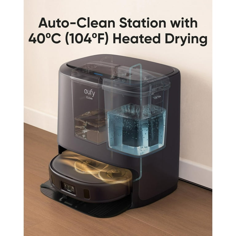 eufy Clean X9 Pro CleanerBot with MopMaster Adaptive Pressure Cleaning, 2  Rotating Mops, Carpet Detection with 12 mm Auto-Lifting Mops, Auto-Clean