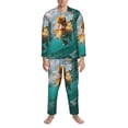 thumbnail image 3 of Disketp Underwater Swimming Duck Mens Pajama Set, Soft Warm Long Sleeve Sleepwear, Cozy Button-Down Pjs for Men-Small, 3 of 7