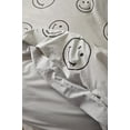 thumbnail image 3 of Bouclair Grey Freddy Smiley Print Duvet Cover Set Double, 3 of 5