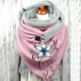 thumbnail image 2 of Women Flowers Butterfly Print Cotton Winter Warm Button Up Scarf, 2 of 3