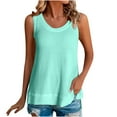 thumbnail image 2 of GaThRRgYP Plus Size Tops for Women,Womens Blouses Plus Size,Women's Summer Casual Solid Color Round Neck Sleeveless Tops Loose Blouses, 2 of 6