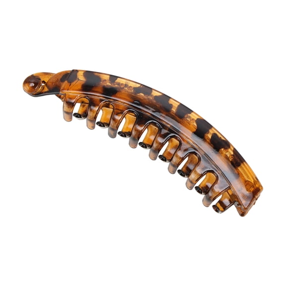 Unique Bargains 1 Pc Banana Clip Leopard Pattern Hair Clip Coffee Color