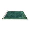 thumbnail image 2 of Ahgly Company Machine Washable Indoor Round Persian Turquoise Blue Traditional Area Rugs, 5' Round, 2 of 4