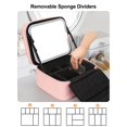 thumbnail image 3 of Bolsa de maquillaje Relavel con espejo LED recargable, color rosa claro, 3 of 7
