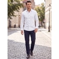 thumbnail image 2 of INSPIRE CHIC Men's Dress Shirt Two-Tone Collar Long Sleeve Button Down Shirt Top S White, 2 of 5