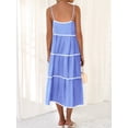 thumbnail image 3 of SUNSIOM Robe Longue d'Été à Bretelles Spaghetti pour Femmes Robe de Soirée Dos Nu à Rayures Ondulées pour Vacances Mode Urbaine, 3 of 8