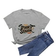 thumbnail image 5 of Hessimy women's Halloween Shirts Pumpkin T Shirt Short Sleeve Cute Graphic Tee Tops(Light Gray,XXXL), 5 of 6