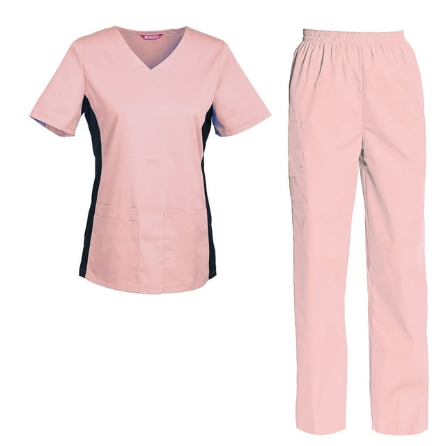 Women's Scrubs Set Scrub Top and Pants Scrubs Set