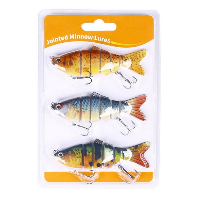 Ensemble de 3 Hameçons de Simulation 3D en Forme de Poisson Réaliste pour Lac Rivière pour Amateurs de Pêche Débutants